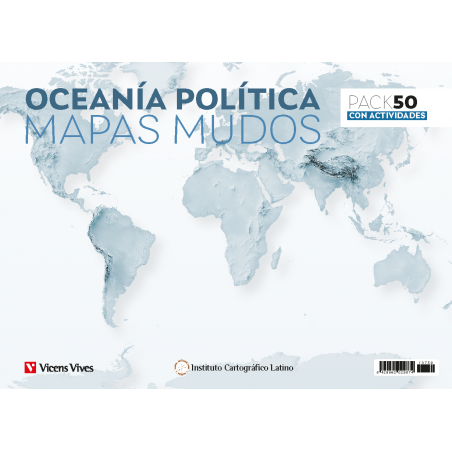 Pack 50 Mapas mudos Oceanía política con actividades