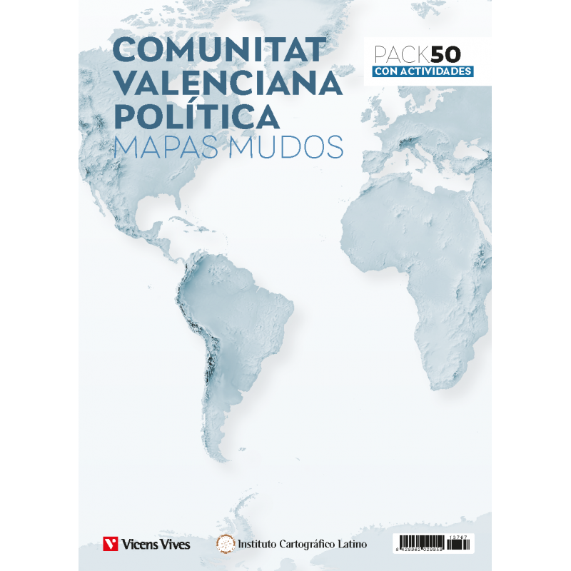 Pack 50 Mapas mudos Comunitat Valenciana política con actividades