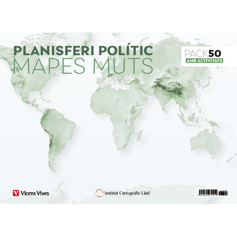 Pack 50 Mapes muts Planisferi polític amb activitats