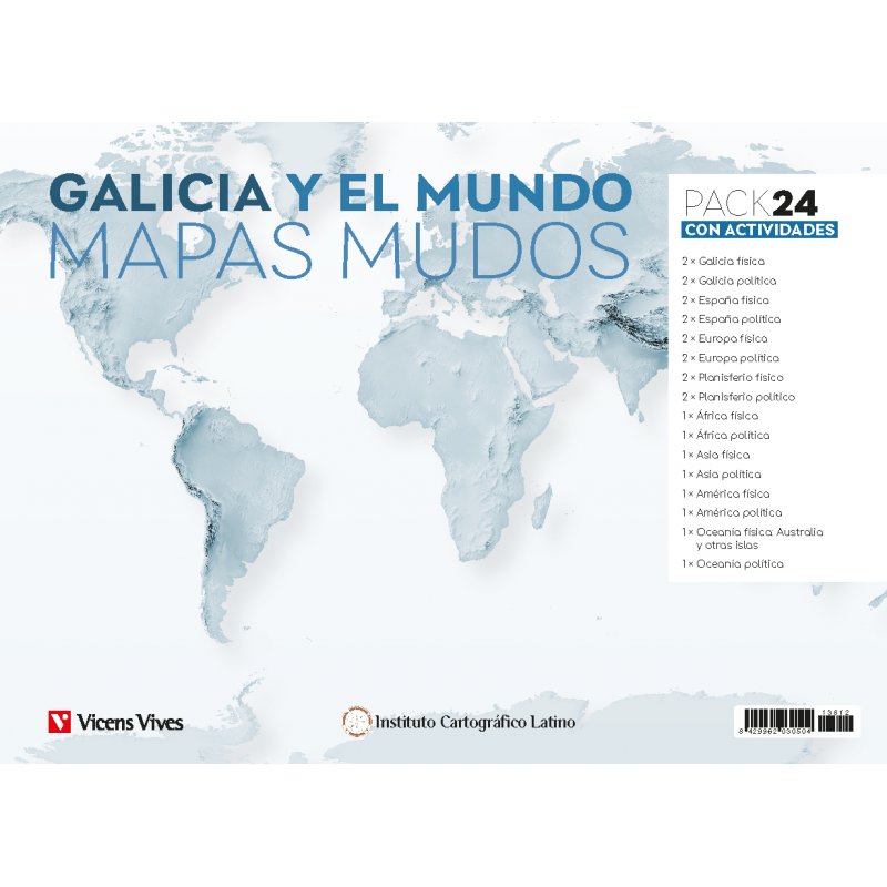 Pack 24 Mapas mudos Galicia con actividades